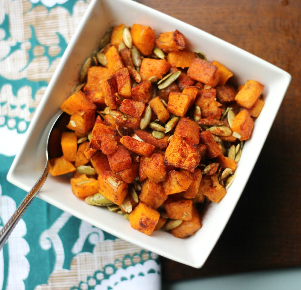 Roasted butternut squash with pepitas