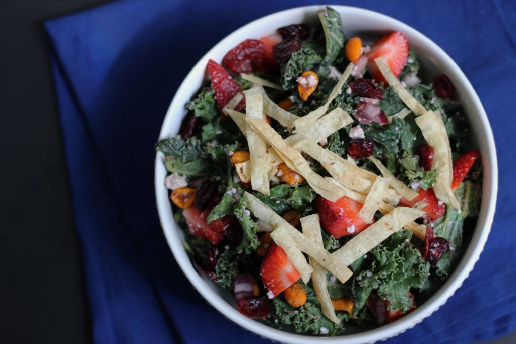 Strawberry Kale Salad | Dietitian Debbie Dishes