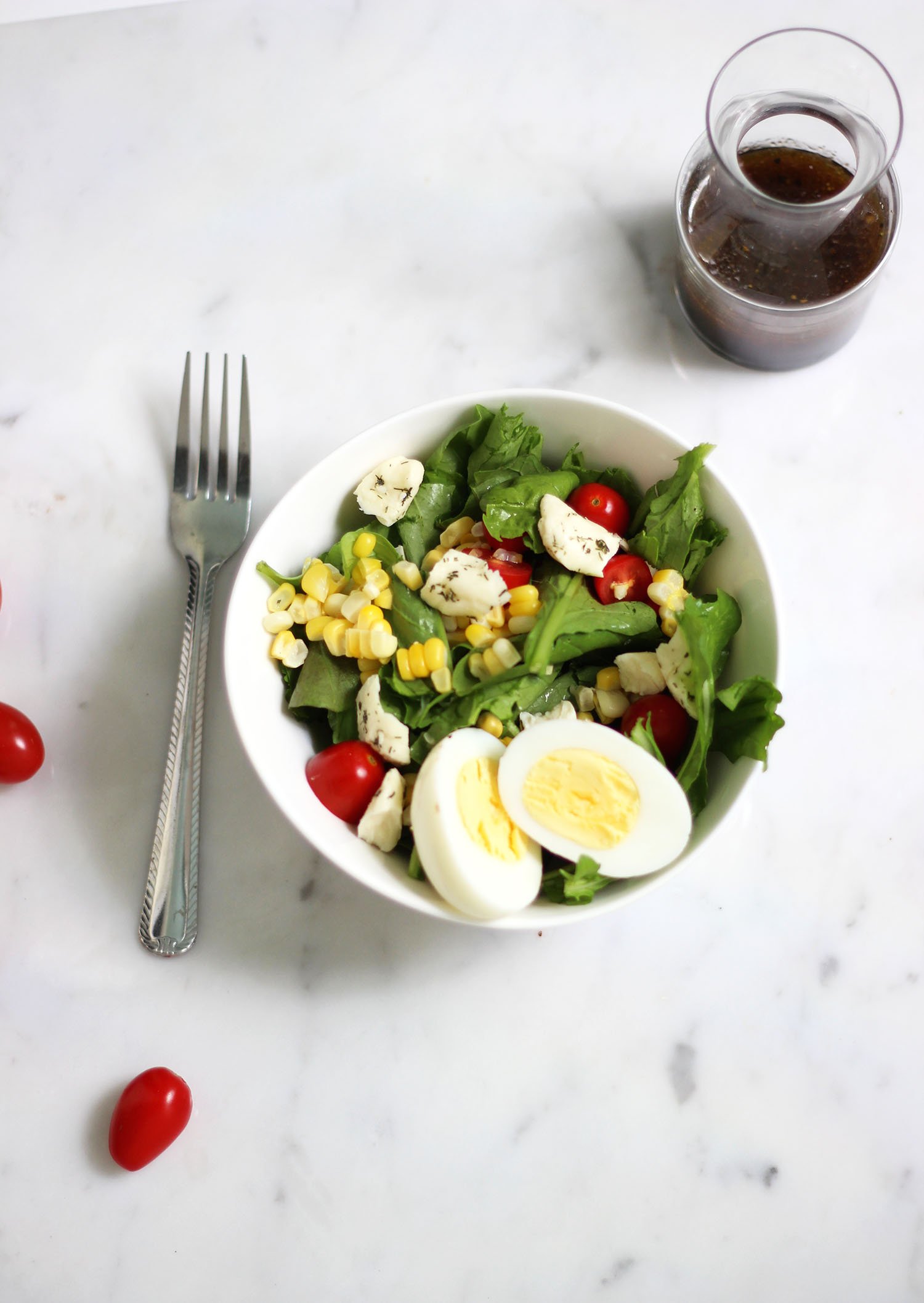 Summer Salad with Corn, Tomatoes, and Balsamic Vinaigrette