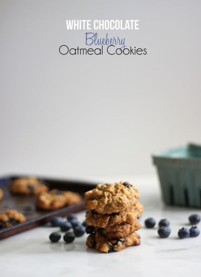White Chocolate and Blueberry Oatmeal Cookies
