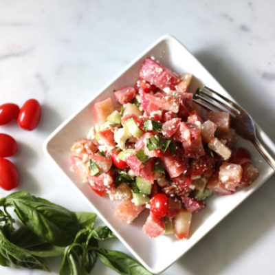 Beet Feta and Tomato Salad with Italian Dressing