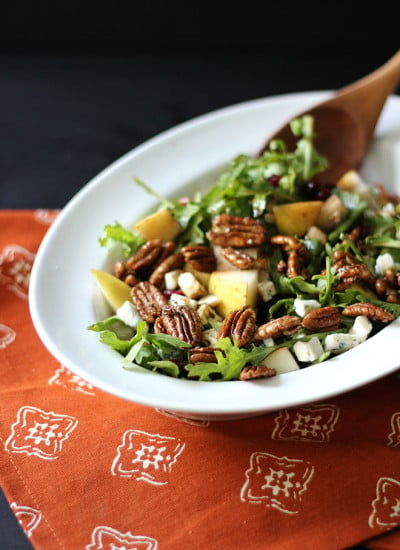 Pear Arugula Pecan Salad | Dietitian Debbie Dishes