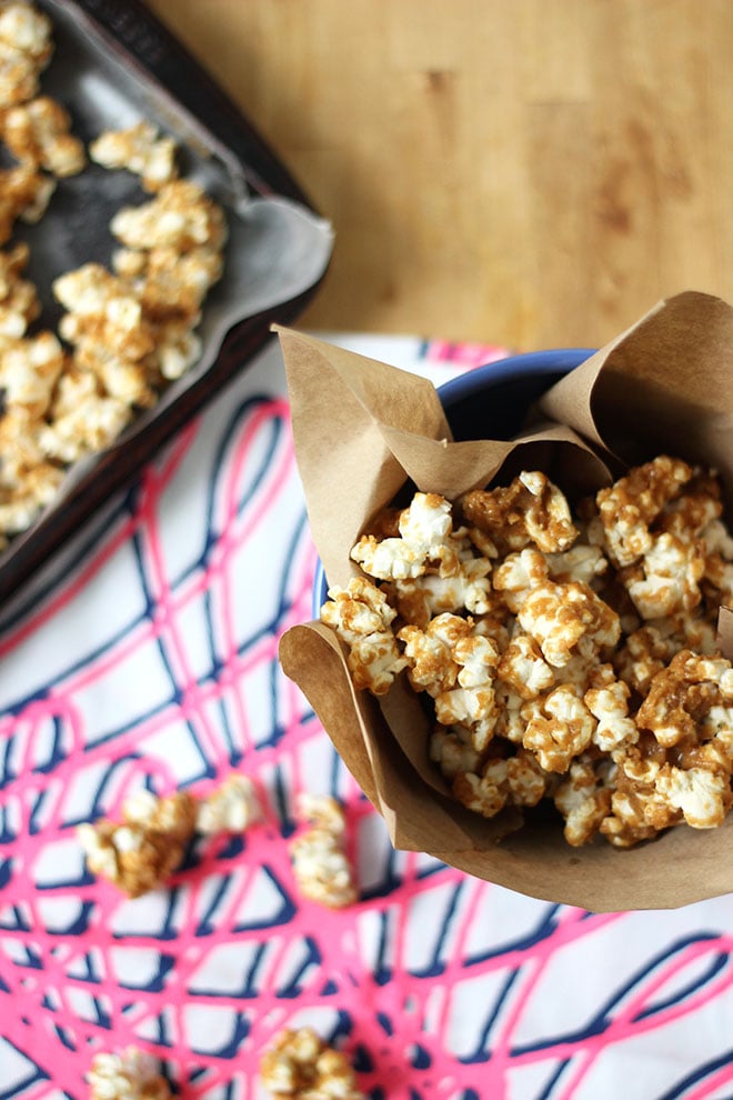 Salted Peanut Butter Popcorn | Dietitian Debbie Dishes