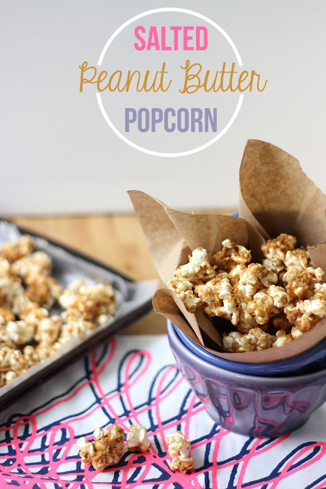 Salted Peanut Butter Popcorn | Dietitian Debbie Dishes