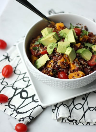 Southwest Quinoa Salad w/Roasted Butternut Squash | Dietitian Debbie Dishes