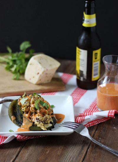 Tempeh Stuffed Poblano Peppers