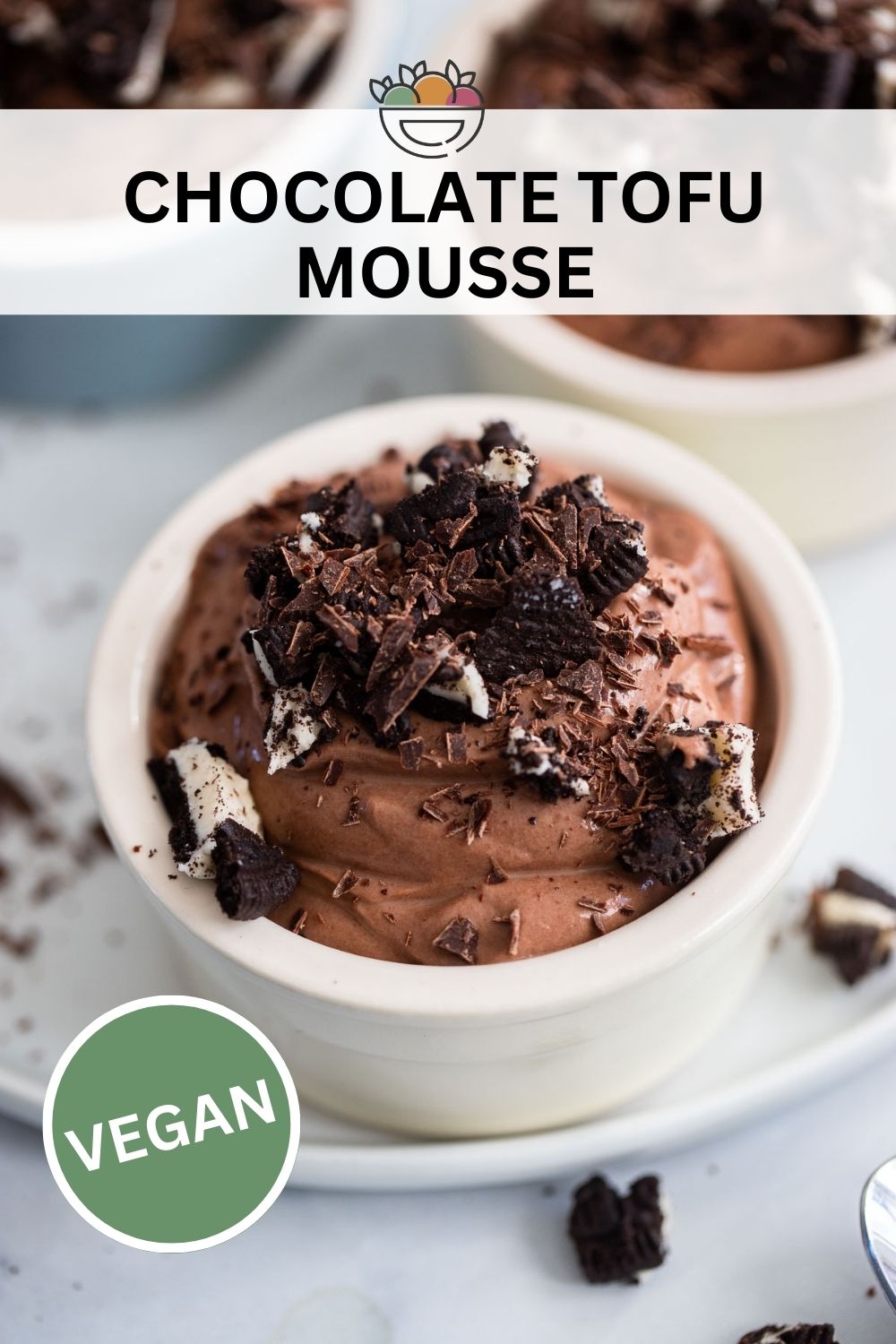 Chocolate Tofu Mousse (4 Ingredients!) | Dietitian Debbie Dishes