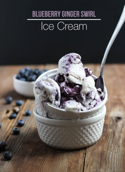 Blueberry Ginger Swirl Ice Cream | Dietitian Debbie Dishes