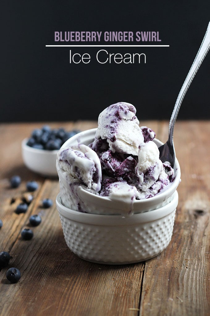 Blueberry Ginger Swirl Ice Cream | Dietitian Debbie Dishes