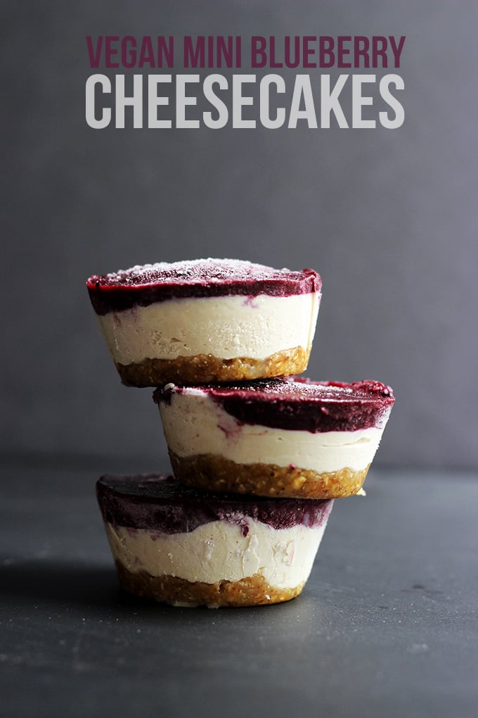 Vegan Mini Blueberry Cheesecakes