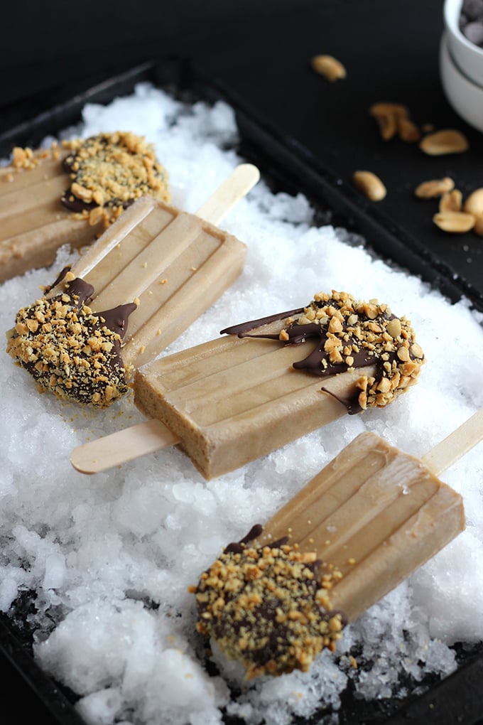 Peanut Butter Banana Popsicles #Vegan