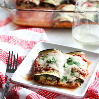 Eggplant Lasagna Rolls #vegetarian