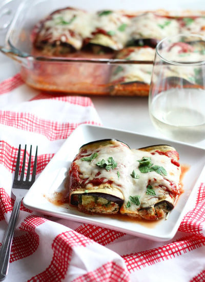 Eggplant Lasagna Rolls #vegetarian