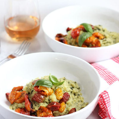 Pesto Spaghetti Squash and Roasted Tomatoes