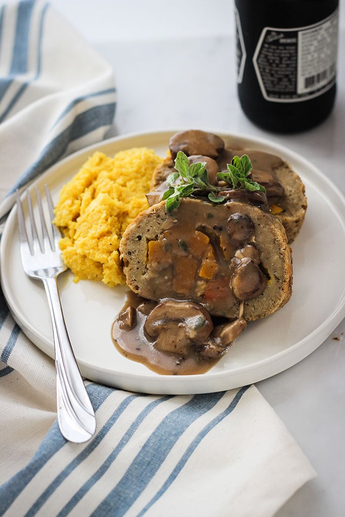 Vegan Stuffed Seitan Loaf