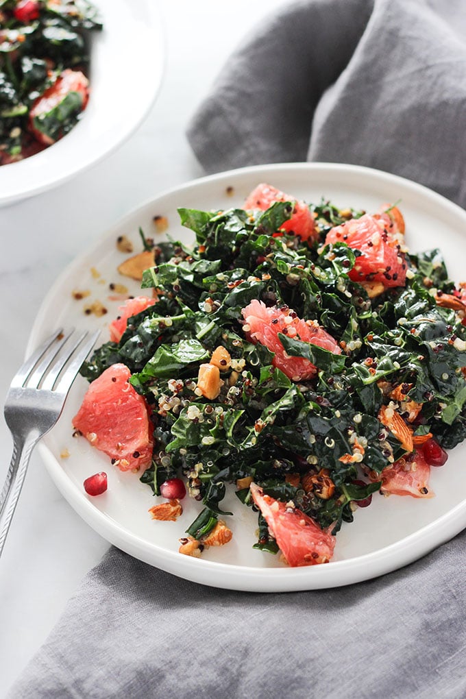 Grapefruit Kale Salad | Dietitian Debbie Dishes