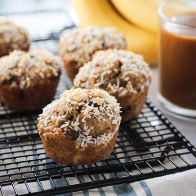 Coconut Banana Chocolate Chip Muffins | Vegan