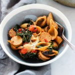 Vegetarian Sausage and Kale Pasta