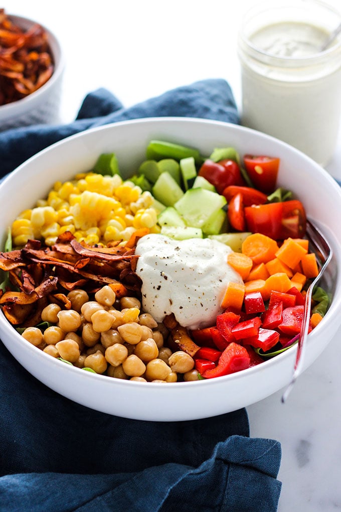 Vegan Cobb Salad with Cashew Dill Dressing