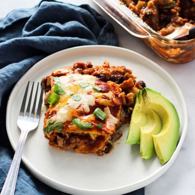 Walnut Mushroom Stacked Enchiladas | Vegetarian | #Sponsored