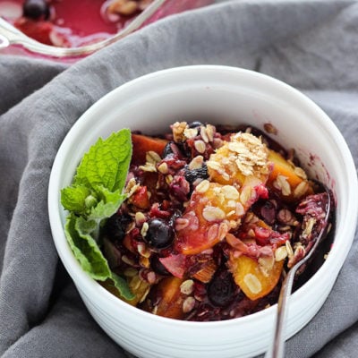 Vegan Peach Berry Crisp