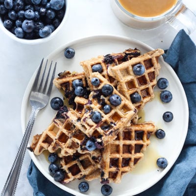 Vegan Whole Wheat Blueberry Waffles | Dietitian Debbie Dishes