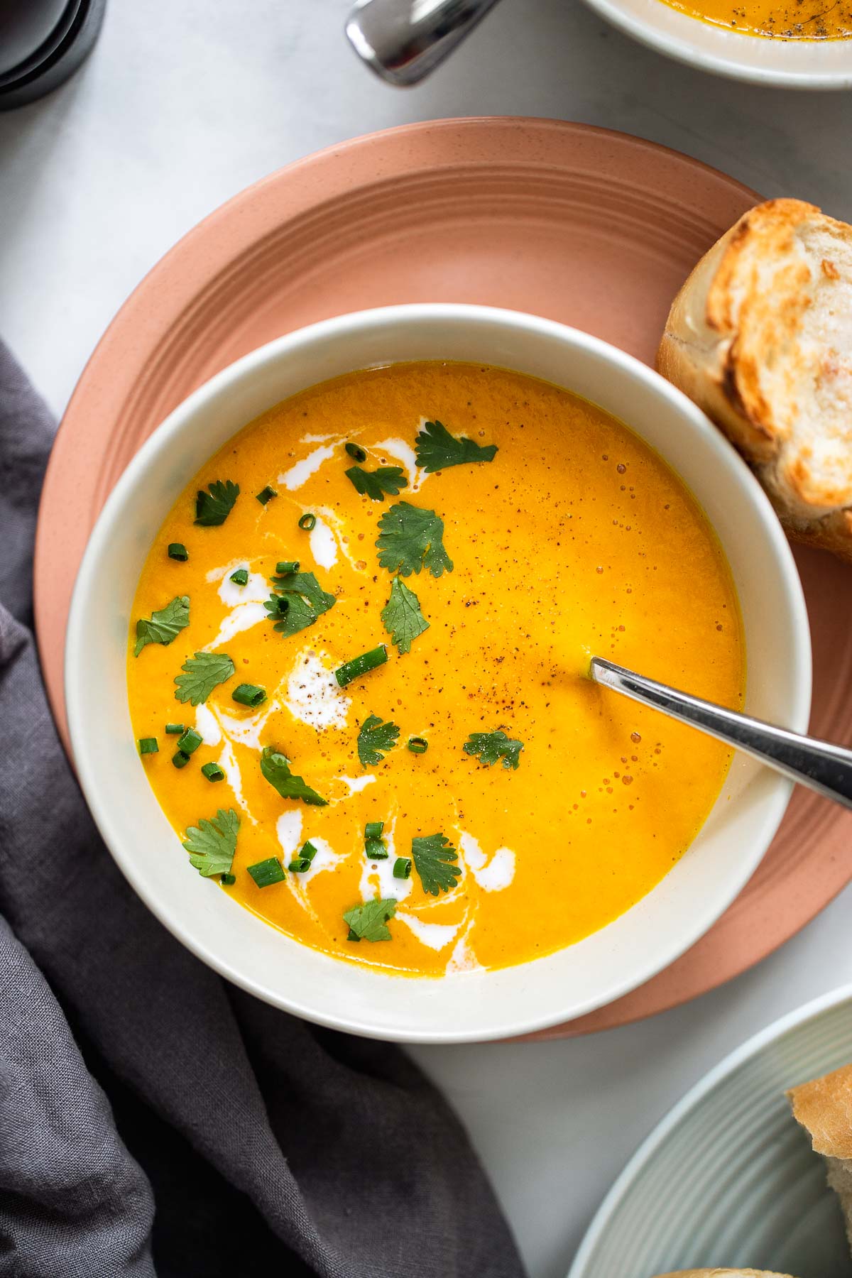 Vegan Curried Carrot-Ginger Soup with Coconut Milk