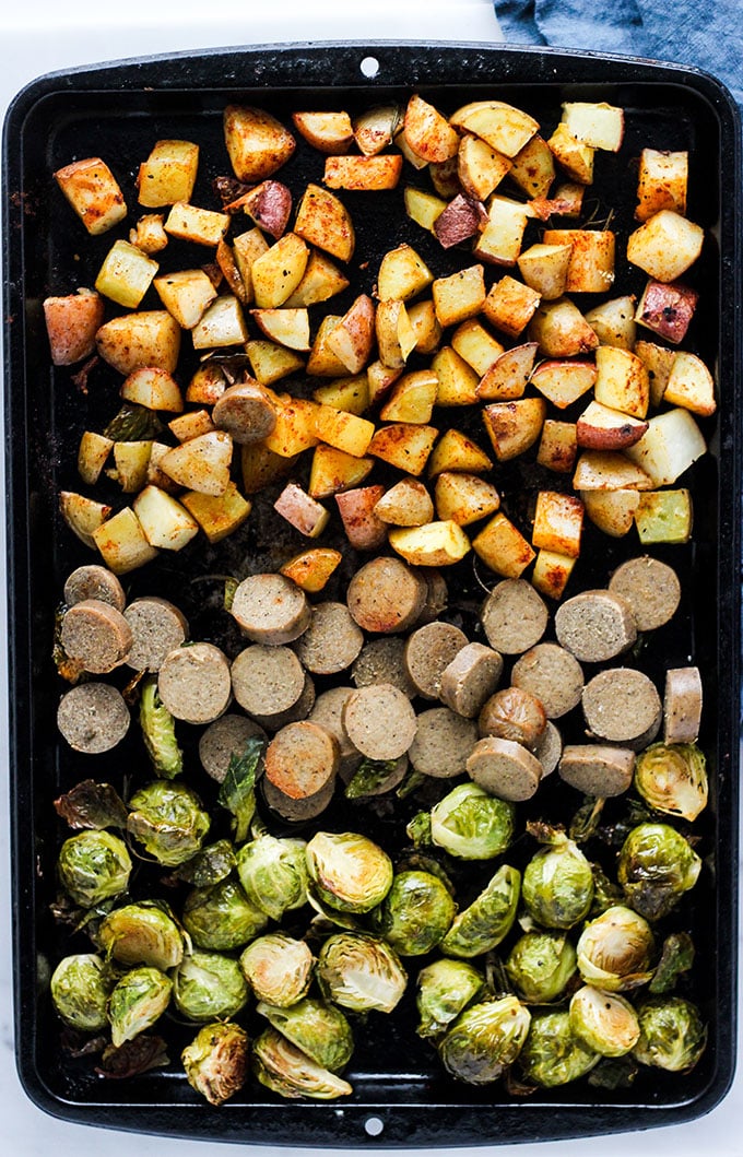 Vegan Sausage Sheet Pan Dinner - Two Market Girls