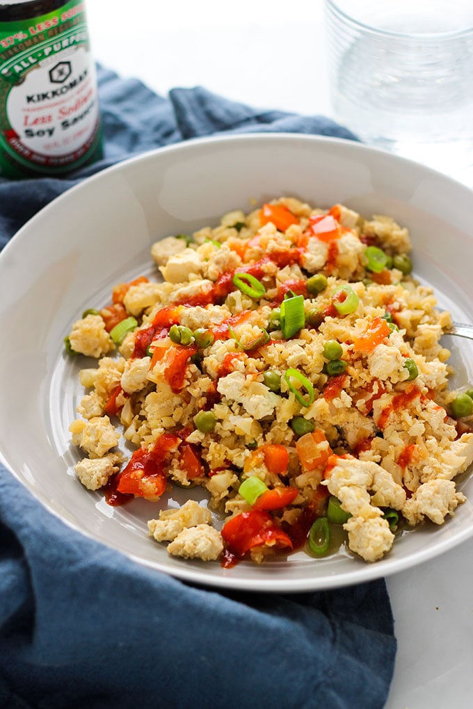 Cauliflower Fried Rice with Tofu | Vegan, Vegetarian, Grain Free
