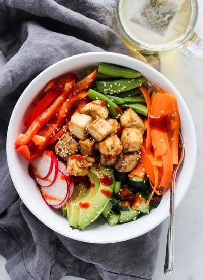 Deconstructed Sushi Bowl with Crispy Tofu | Vegan