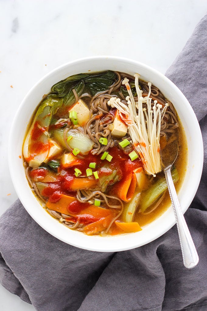 Miso Soba Noodle Soup - Dietitian Debbie Dishes