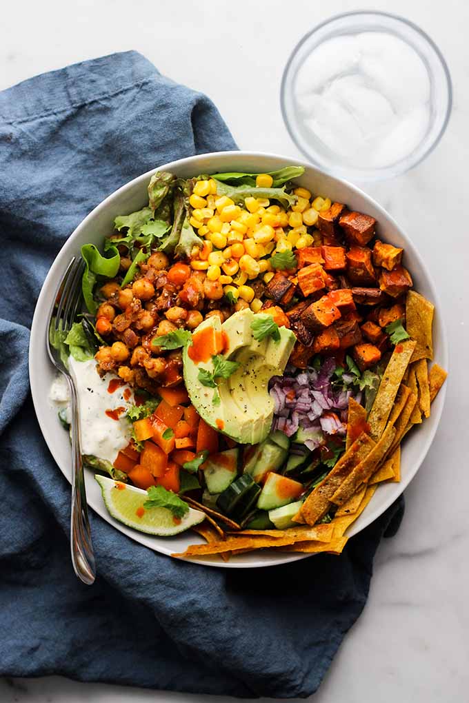 Chickpea and Lentil Taco Salad Meal Prep Bowls - She Likes Food