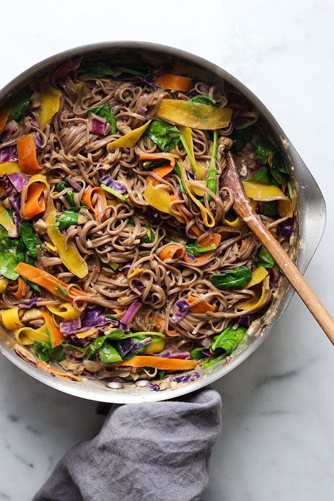 Vegan Curry Soba Noodles with Crispy Tofu