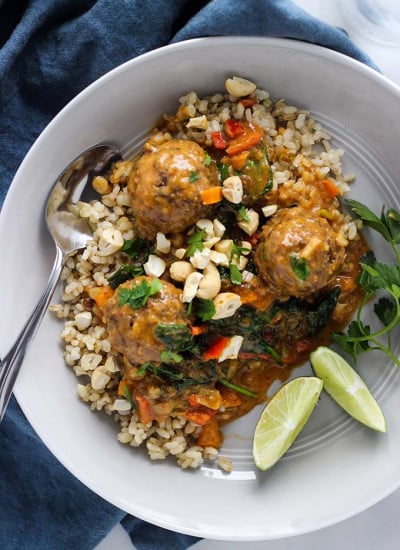 Lentil Meatballs with Curry Sauce