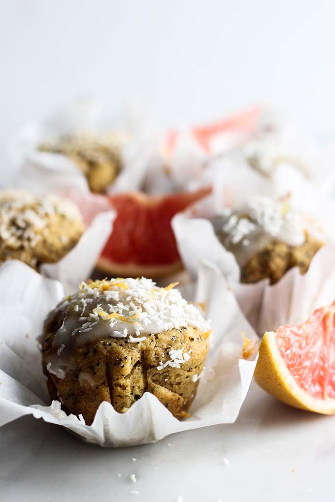 Vegan Grapefruit Poppyseed Muffins