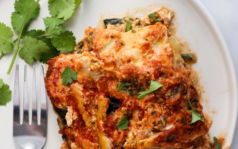 Vegan Spinach and Mushroom Lasagna