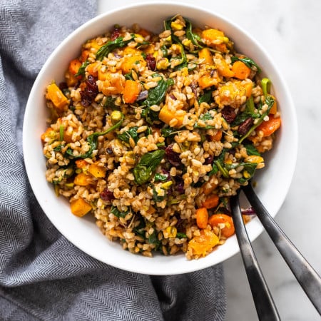 Warm Faro Salad with Roasted Vegetables