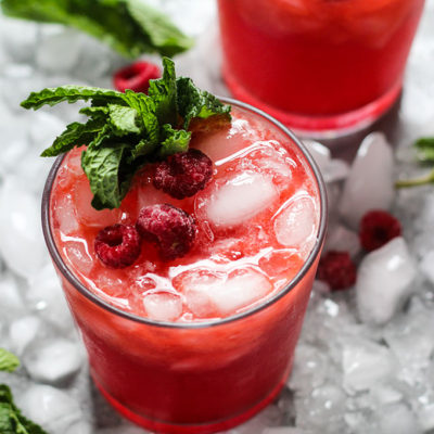 Ginger Raspberry Kombucha Cocktail