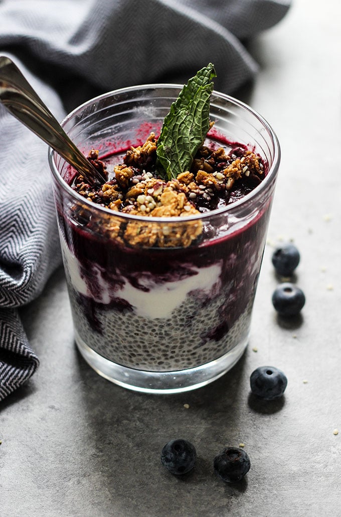 Blueberry Acai Chia Pudding | Dietitian Debbie Dishes