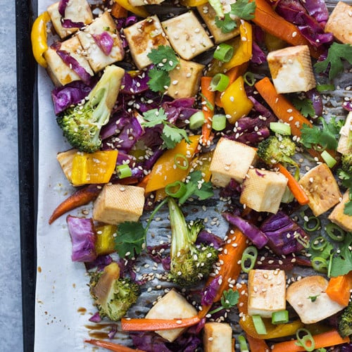 Teriyaki Tofu Sheet Pan Dinner Dietitian Debbie Dishes