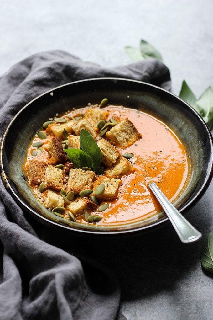 Thai Basil Tomato Soup | Less than 10 ingredients, Vegan