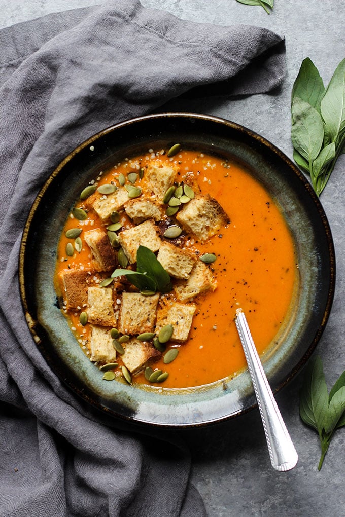 Thai Tomato Basil Soup | Vegan