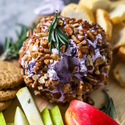 Goat Cheese Ball with Blueberries and Rosemary