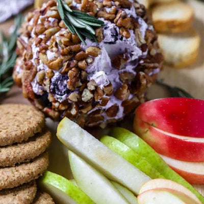 #ad Goat Cheese Ball with Blueberry and Rosemary | A simple holiday appetizer! #sharethesunshine