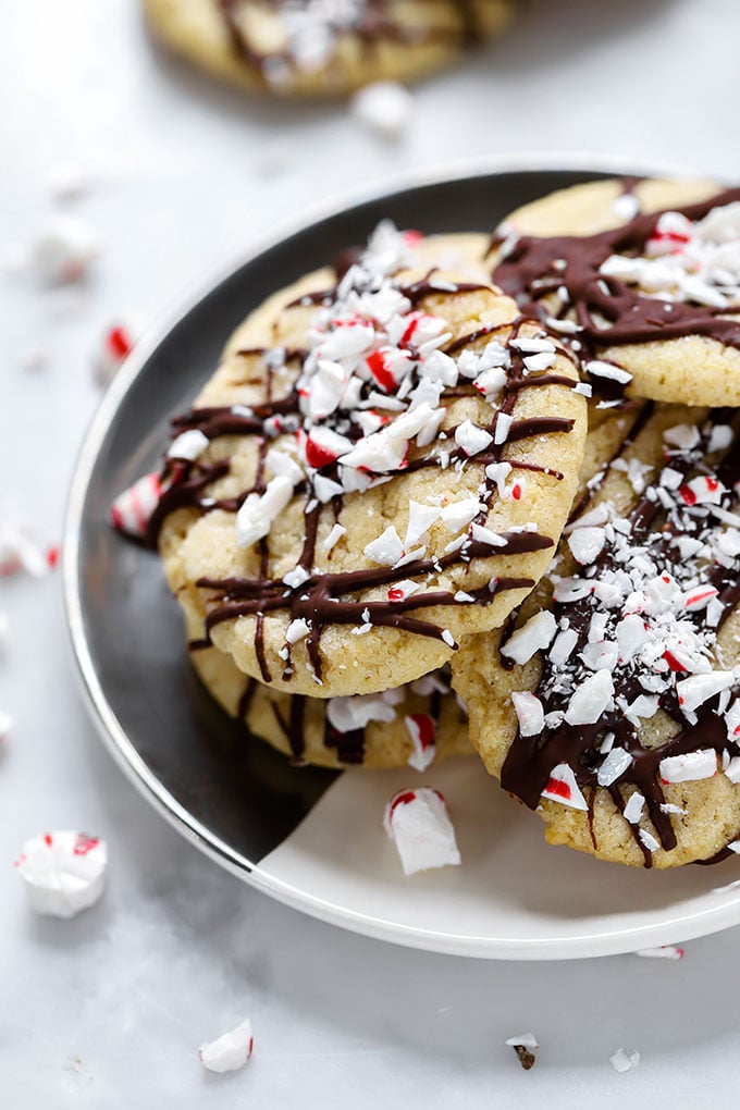 Vegan Peppermint Sugar Cookies close up 