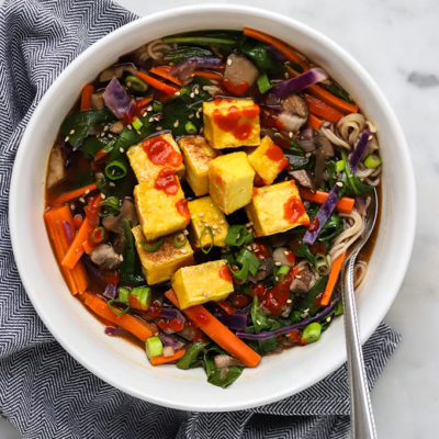 Vegan Ramen Soup with Crispy Tofu
