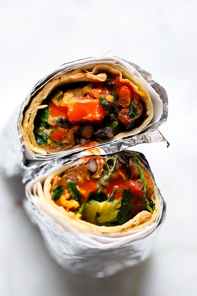 Vegetarian Black Bean Sweet Potato Burrito