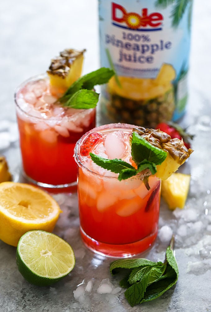 Strawberry Pineapple Margaritas