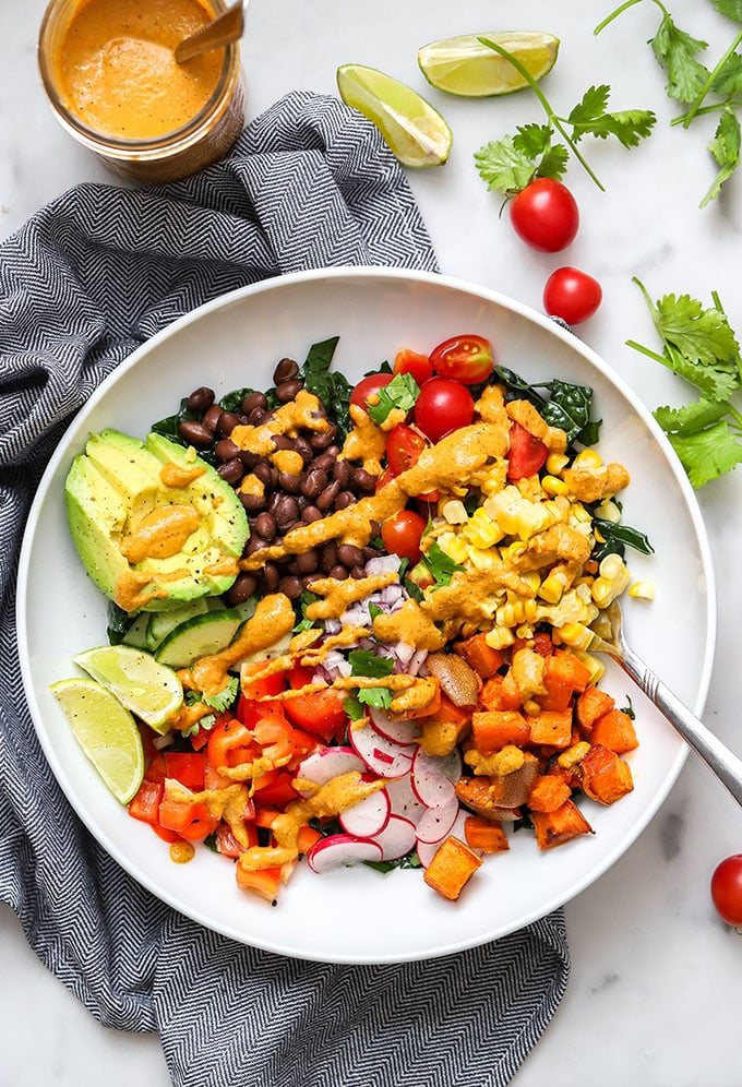 Vegan Taco Salad with Creamy Cashew Dressing