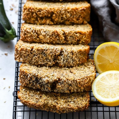 Lemon Poppyseed Zucchini Bread | A simple, quick bread recipe that is easy to whip up and makes a delicious snack paired with a cup of coffee. #bread #zucchinibread #recipe